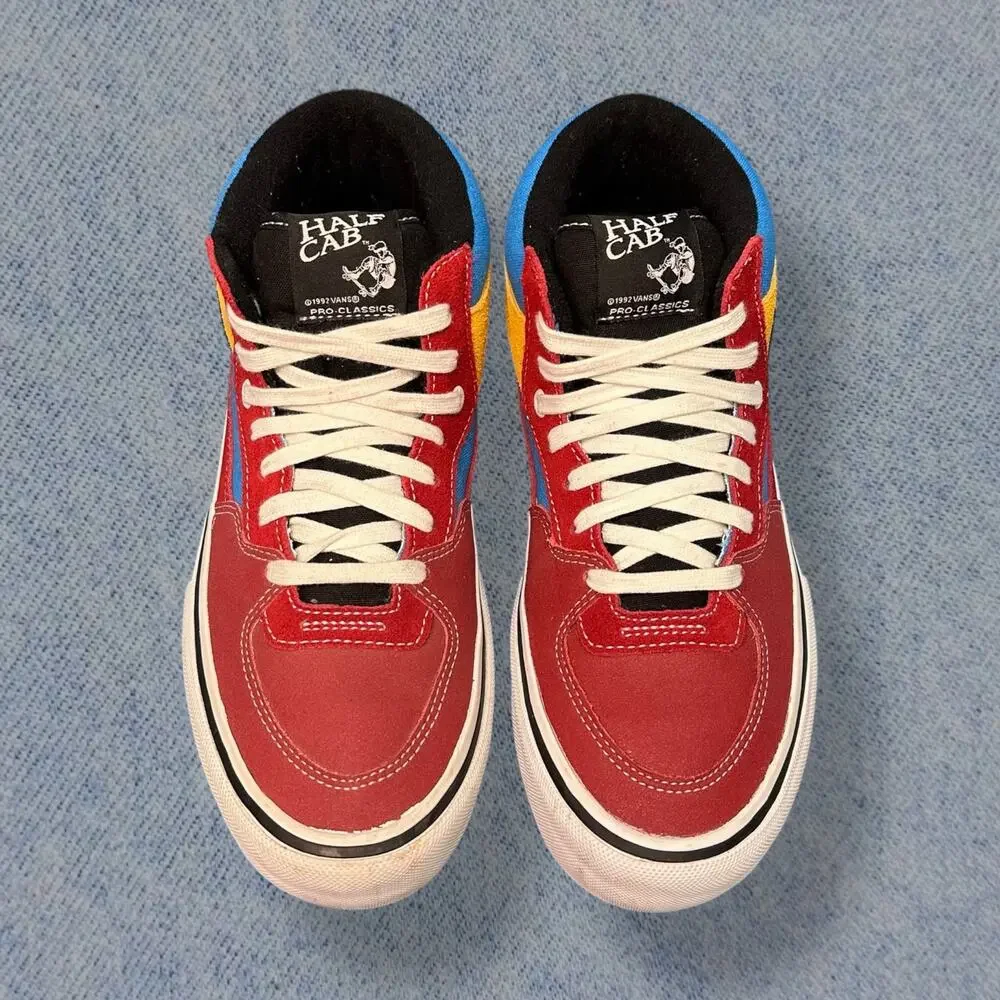 Vans Half Cab Pro Red Multi-Color Skateboarding Shoes, Men Size 9 - Picture 3 of 7